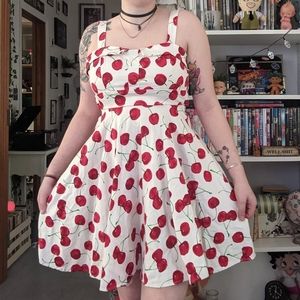 Pin Up Cherry Printed Dress